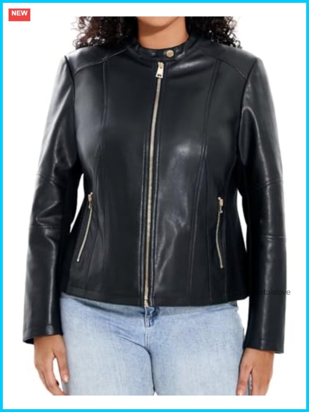 Faux Leather Plus Size Motorcycle Biker Jacket Zip Up Moto Coat